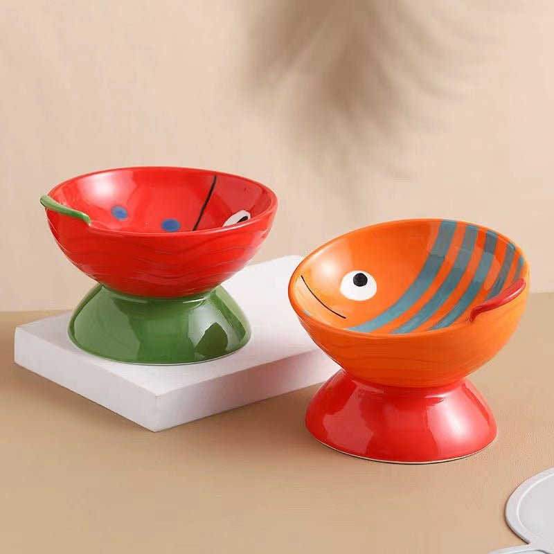 Cat Bowl Ceramic Protection Cervical Vertebra Against Overturning | Luxury Home Accessories | Heulog Glow