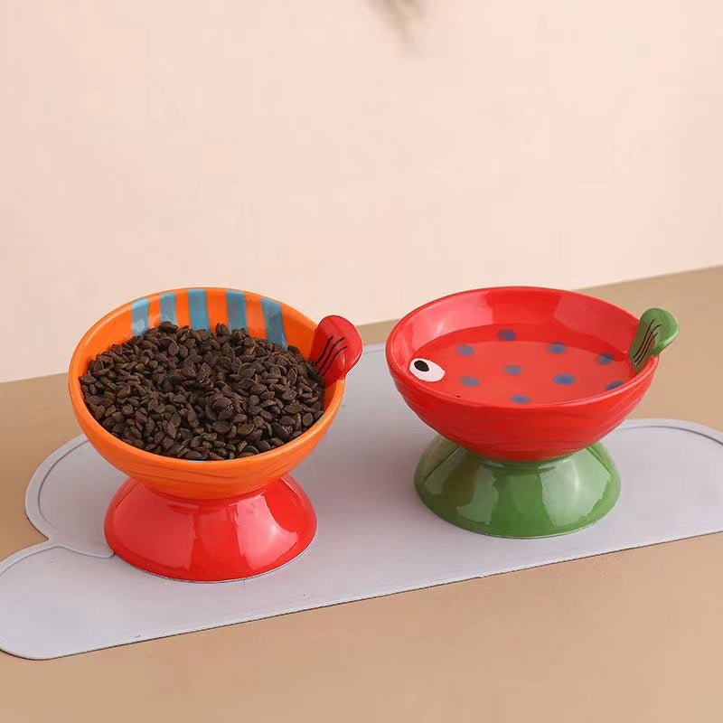 Cat Bowl Ceramic Protection Cervical Vertebra Against Overturning | Luxury Home Accessories | Heulog Glow
