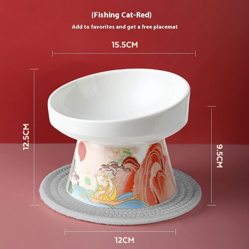 Cat Bowl Pet Ceramic High Leg | Luxury Home Accessories | Heulog Glow