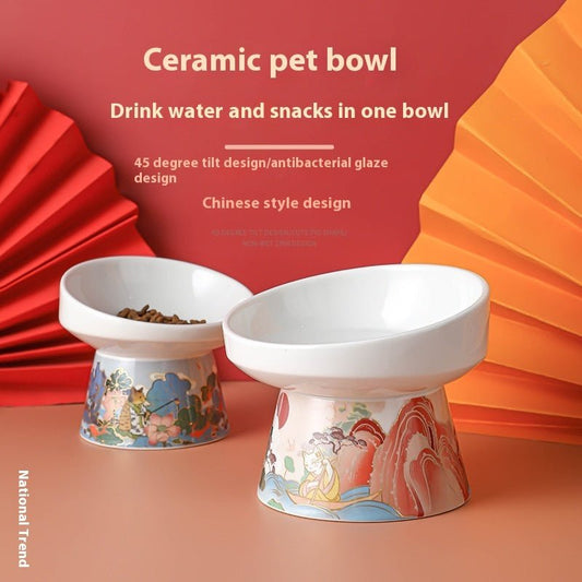 Cat Bowl Pet Ceramic High Leg | Luxury Home Accessories | Heulog Glow