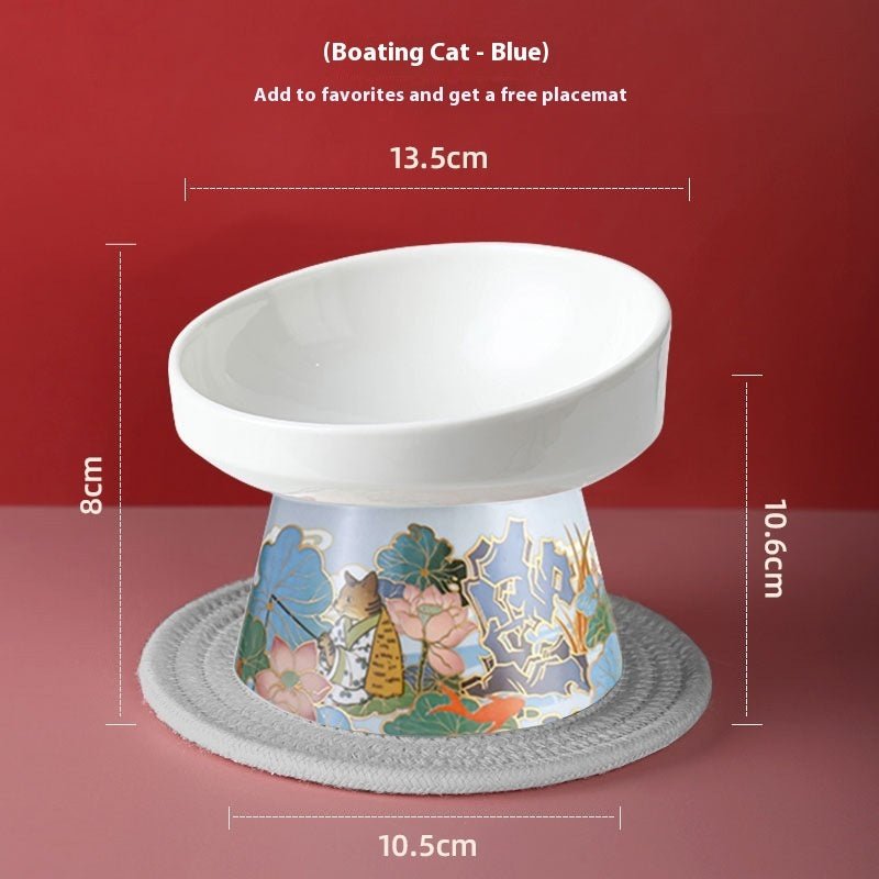 Cat Bowl Pet Ceramic High Leg | Luxury Home Accessories | Heulog Glow