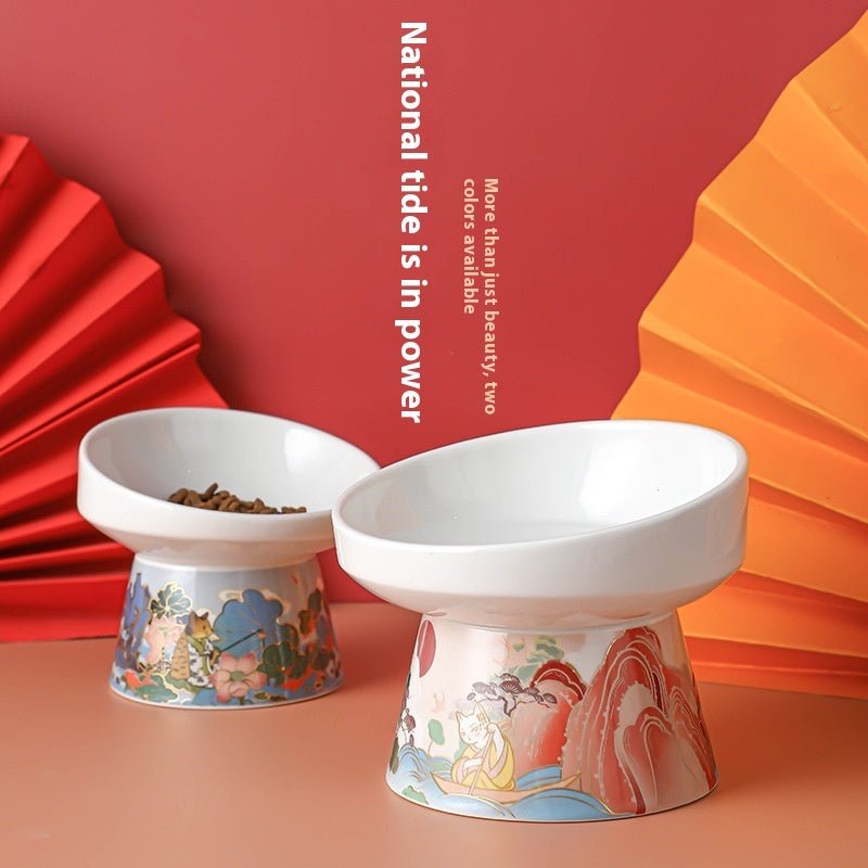 Cat Bowl Pet Ceramic High Leg | Luxury Home Accessories | Heulog Glow
