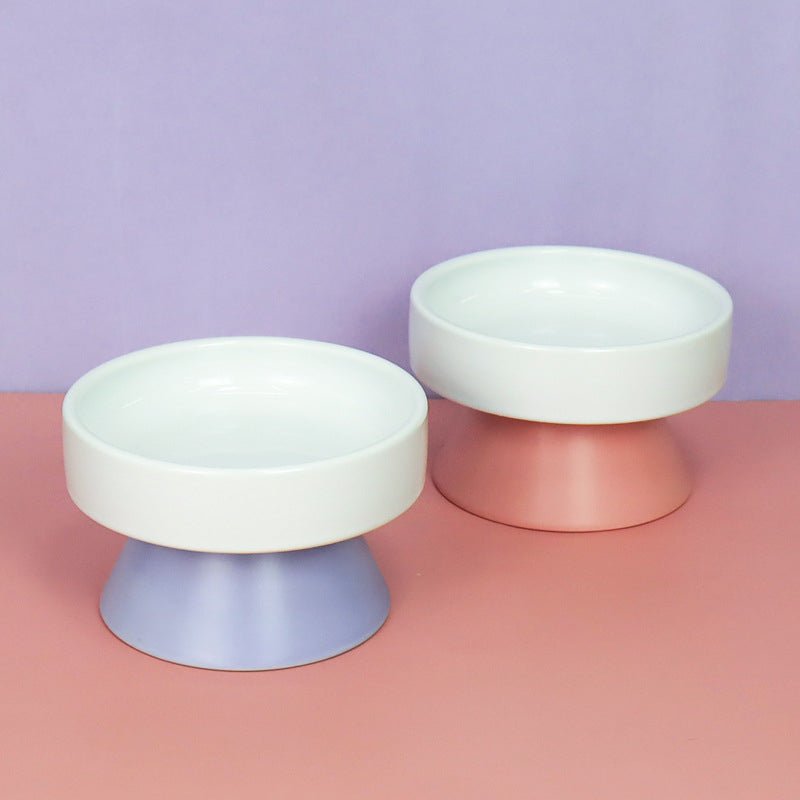 Cat Ceramic Heightened Neck Guard Wide Mouth Bowl Drinking Water | Luxury Home Accessories | Heulog Glow