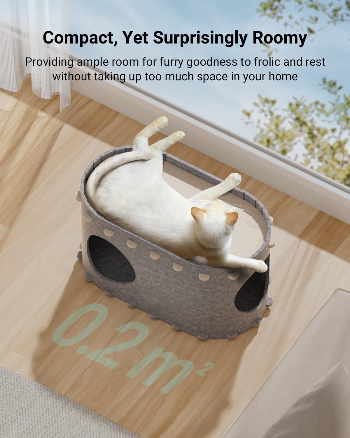 Cat House For Indoor Cats Cat Bed Cave For Multiple Scratch Resistant Peekaboo Cat Caves Foldable Cat Tunnel Enclosed Bed | Luxury Home Accessories | Heulog Glow