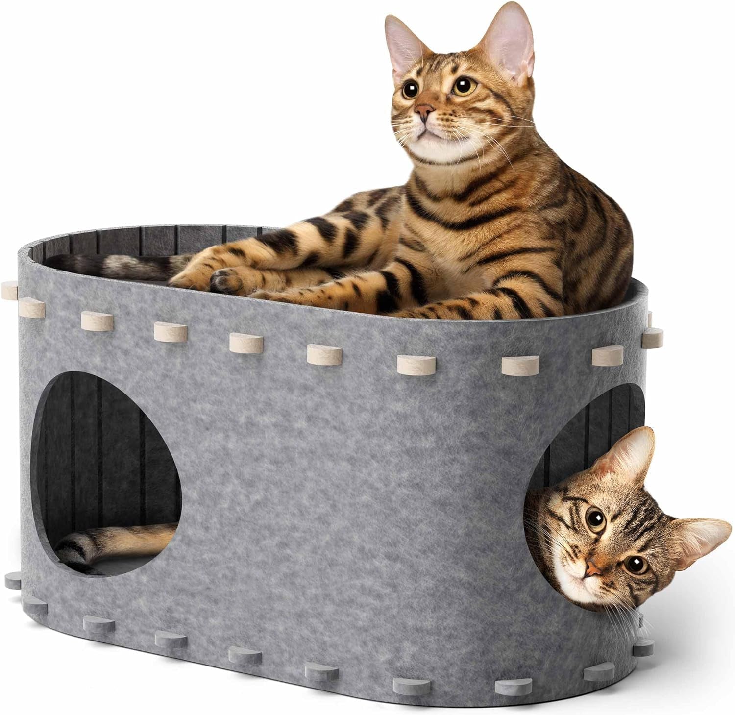 Cat House For Indoor Cats Cat Bed Cave For Multiple Scratch Resistant Peekaboo Cat Caves Foldable Cat Tunnel Enclosed Bed | Luxury Home Accessories | Heulog Glow