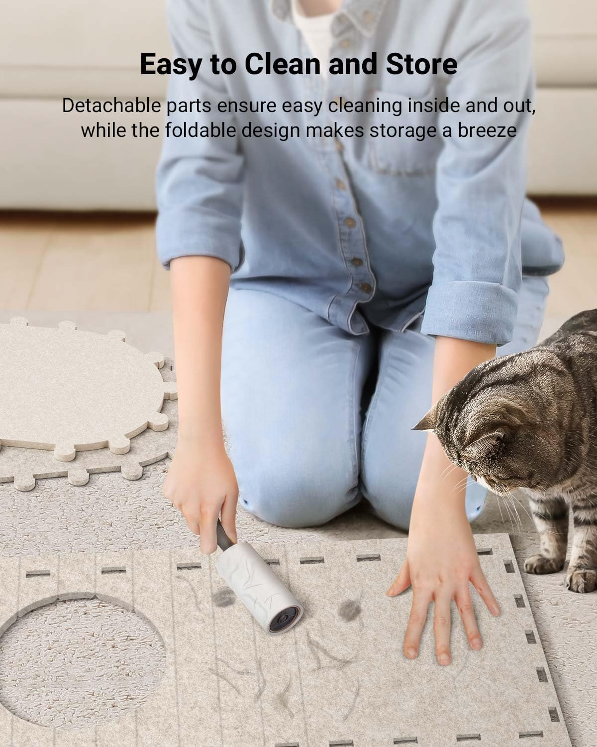 Cat House For Indoor Cats Cat Bed Cave For Multiple Scratch Resistant Peekaboo Cat Caves Foldable Cat Tunnel Enclosed Bed | Luxury Home Accessories | Heulog Glow