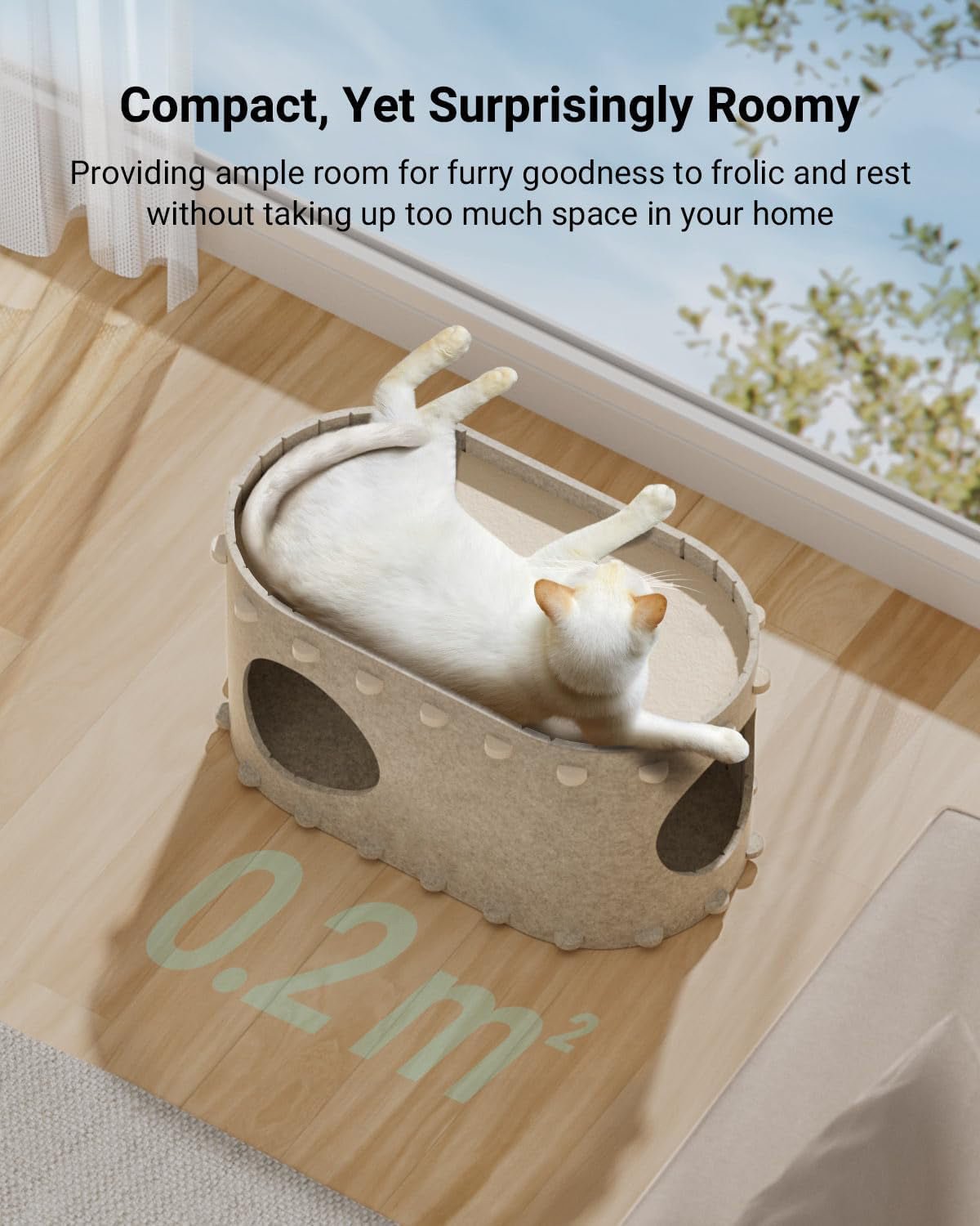Cat House For Indoor Cats Cat Bed Cave For Multiple Scratch Resistant Peekaboo Cat Caves Foldable Cat Tunnel Enclosed Bed | Luxury Home Accessories | Heulog Glow