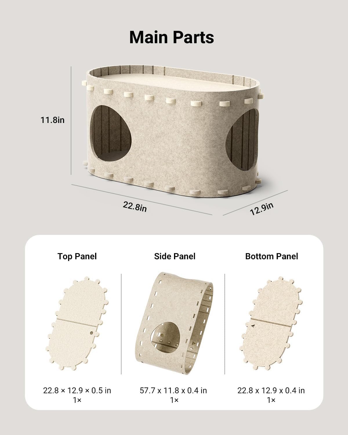 Cat House For Indoor Cats Cat Bed Cave For Multiple Scratch Resistant Peekaboo Cat Caves Foldable Cat Tunnel Enclosed Bed | Luxury Home Accessories | Heulog Glow