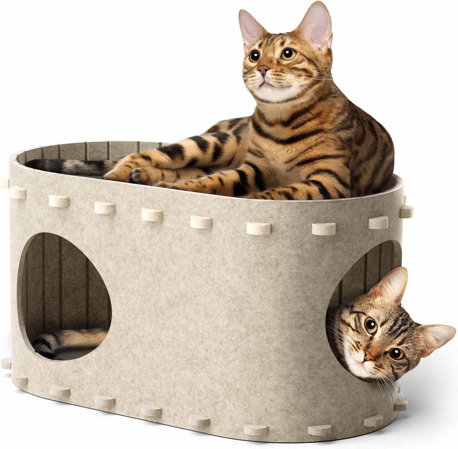 Cat House For Indoor Cats Cat Bed Cave For Multiple Scratch Resistant Peekaboo Cat Caves Foldable Cat Tunnel Enclosed Bed | Luxury Home Accessories | Heulog Glow