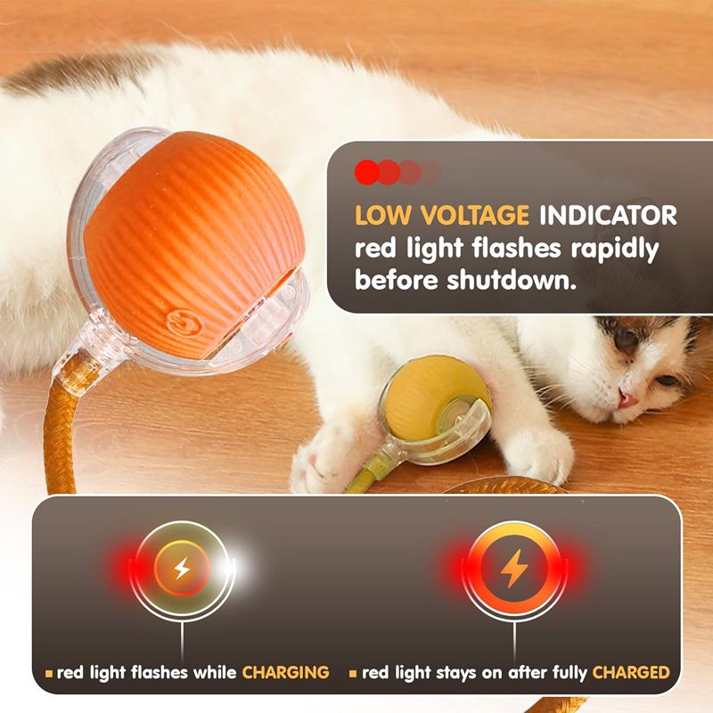 Cat Interactive Ball Toys Automatic Rolling Ball For Kitten Rechargeable Smart Pet Electric Toys With Teaser Sensor Cat Ball Toy | Luxury Home Accessories | Heulog Glow