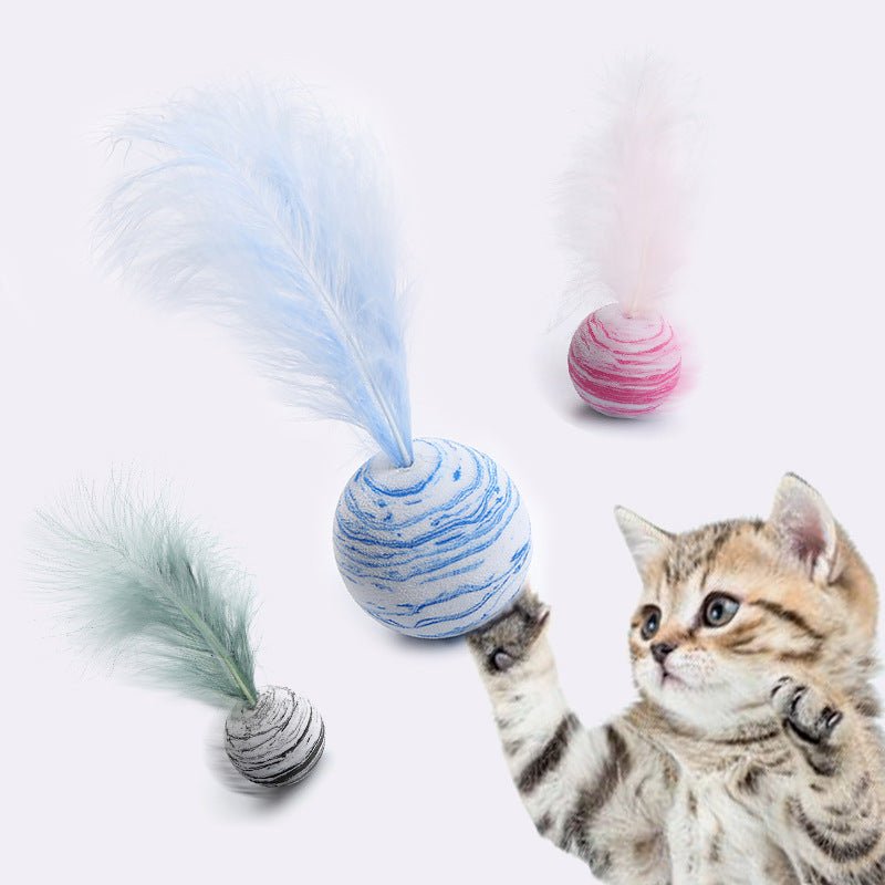 Cat-related Products Feather EVA Material Lightweight Foam Ball Throwing Toy | Luxury Home Accessories | Heulog Glow