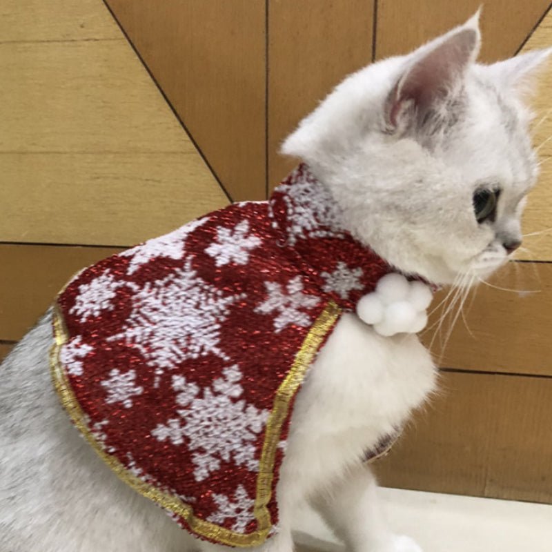 Cat Small White Floral Striped Top Dog Snowflake Festive Cloak | Luxury Home Accessories | Heulog Glow