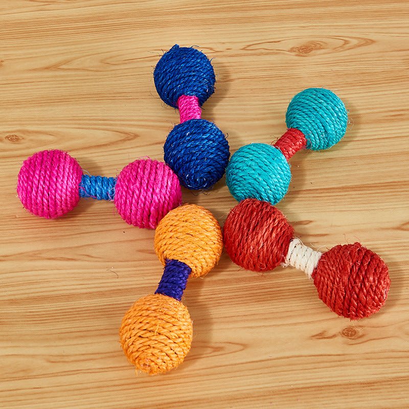 Cat Supplies Sisal Dumbbell Ball Toy Color Mini | Luxury Home Accessories | Heulog Glow