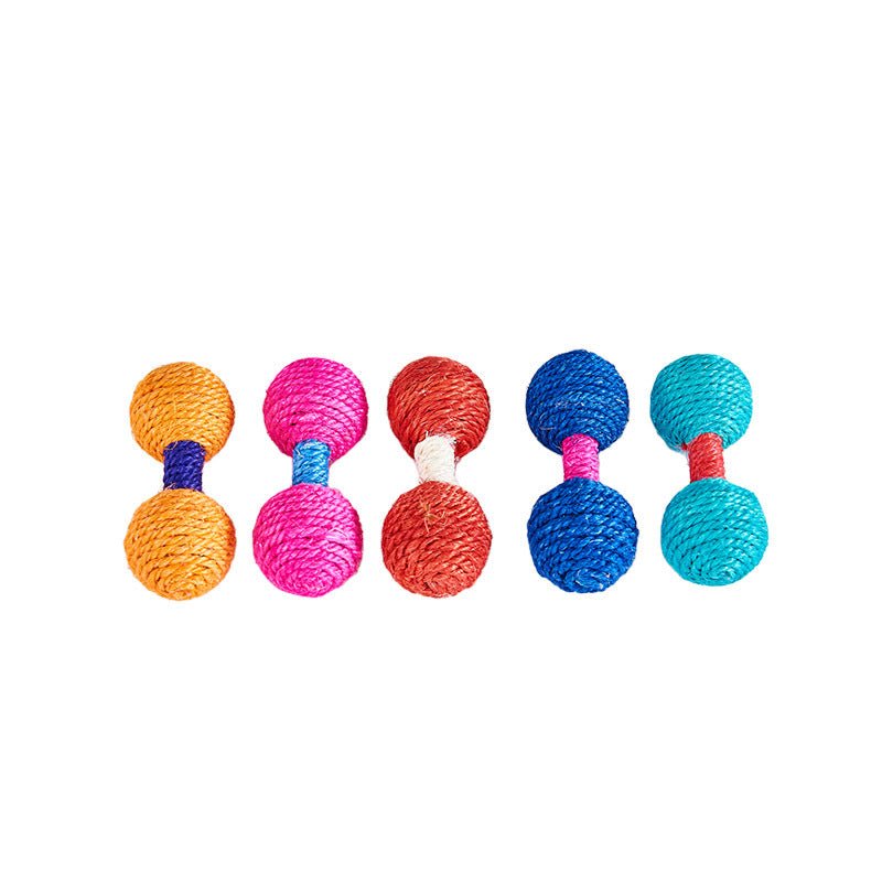 Cat Supplies Sisal Dumbbell Ball Toy Color Mini | Luxury Home Accessories | Heulog Glow