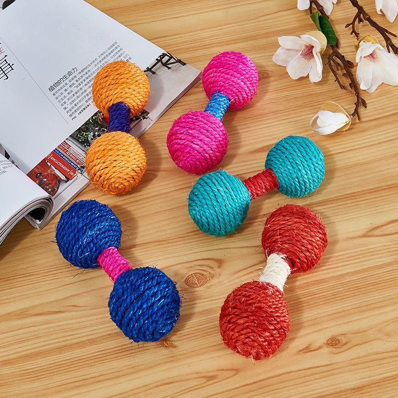 Cat Supplies Sisal Dumbbell Ball Toy Color Mini | Luxury Home Accessories | Heulog Glow
