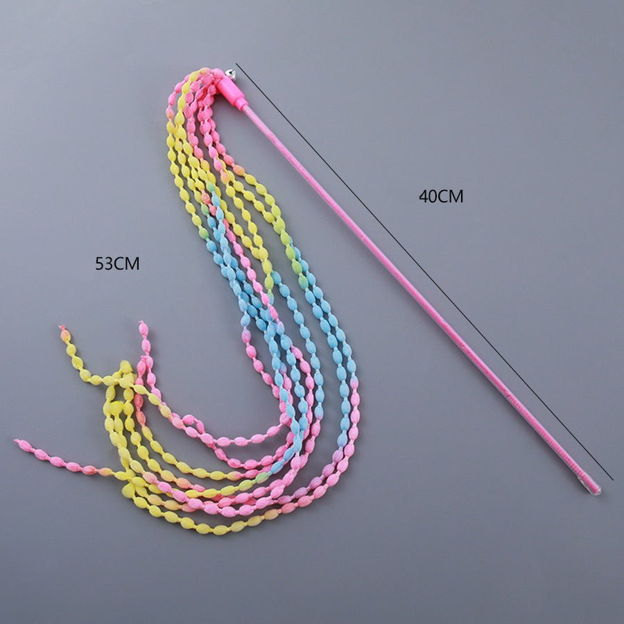 Cat Teaser Toys Plush Cat Wands Interactive Cat Teasing Stick Vibrant Cat Teaser Wands With Bell For Cat Kitten Having Exerciser Playing | Luxury Home Accessories | Heulog Glow