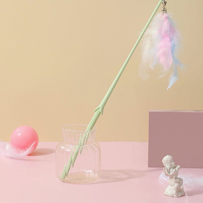 Cat Toy Teaser Plush Feather Bell Teaser Relieving Boredom Self-Hi Pet | Luxury Home Accessories | Heulog Glow