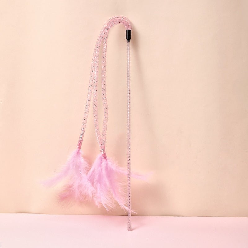 Cat Toy Teaser Plush Feather Bell Teaser Relieving Boredom Self-Hi Pet | Luxury Home Accessories | Heulog Glow