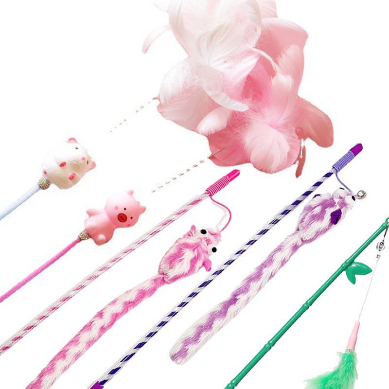 Cat Toy Teaser Plush Feather Bell Teaser Relieving Boredom Self-Hi Pet | Luxury Home Accessories | Heulog Glow