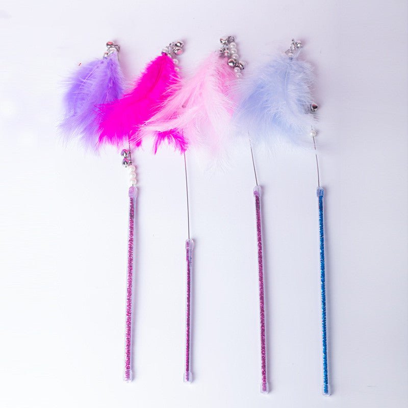 Cat Toy Teaser Plush Feather Bell Teaser Relieving Boredom Self-Hi Pet | Luxury Home Accessories | Heulog Glow