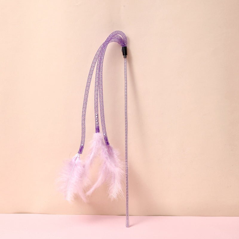 Cat Toy Teaser Plush Feather Bell Teaser Relieving Boredom Self-Hi Pet | Luxury Home Accessories | Heulog Glow