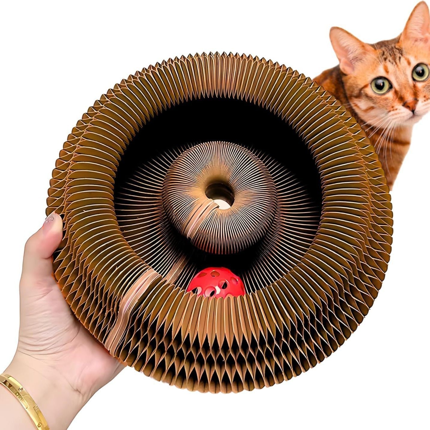 Cat Toy With Bells Accordion-style Scratching Post For Cats | Luxury Home Accessories | Heulog Glow