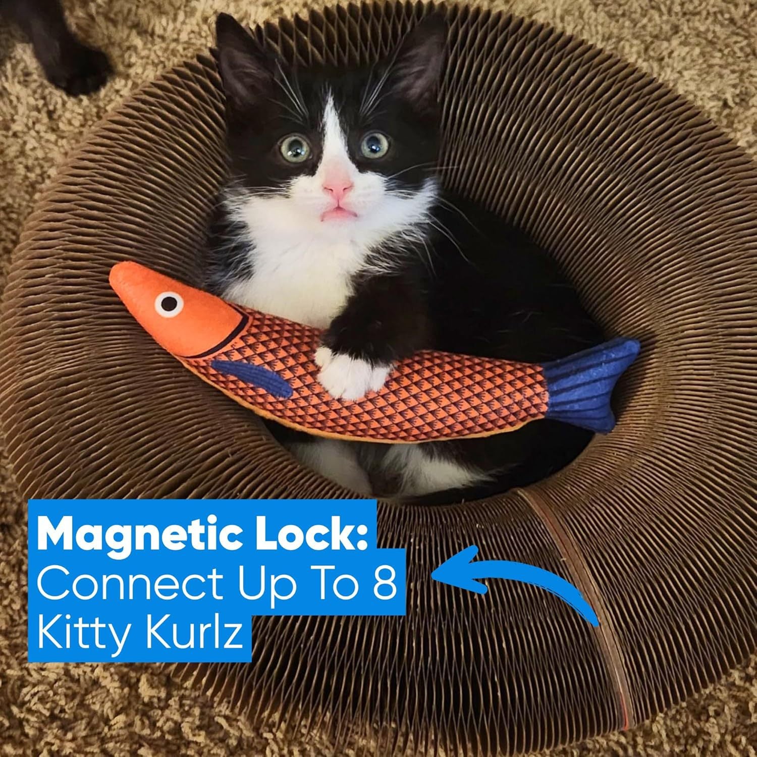 Cat Toy With Bells Accordion-style Scratching Post For Cats | Luxury Home Accessories | Heulog Glow