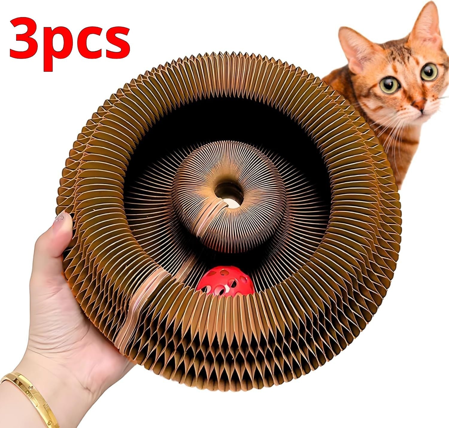 Cat Toy With Bells Accordion-style Scratching Post For Cats | Luxury Home Accessories | Heulog Glow