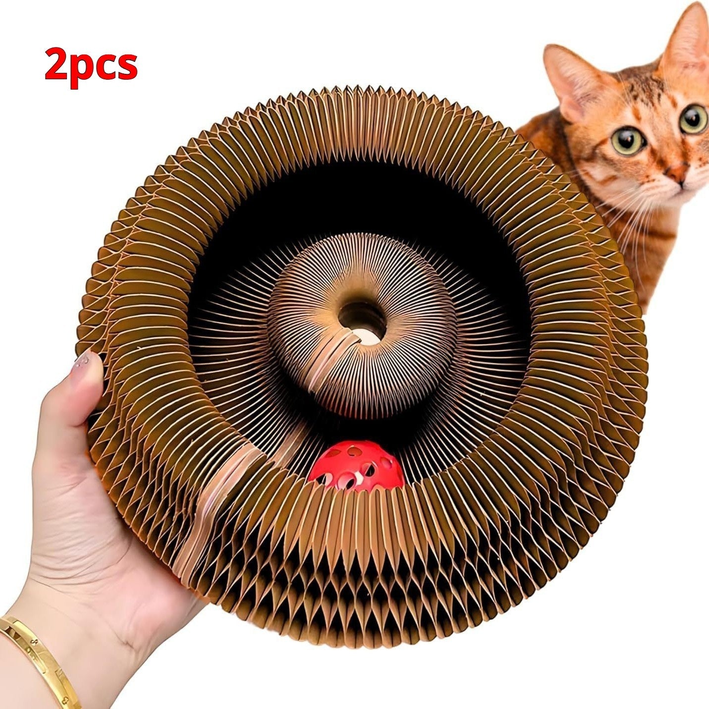 Cat Toy With Bells Accordion-style Scratching Post For Cats | Luxury Home Accessories | Heulog Glow