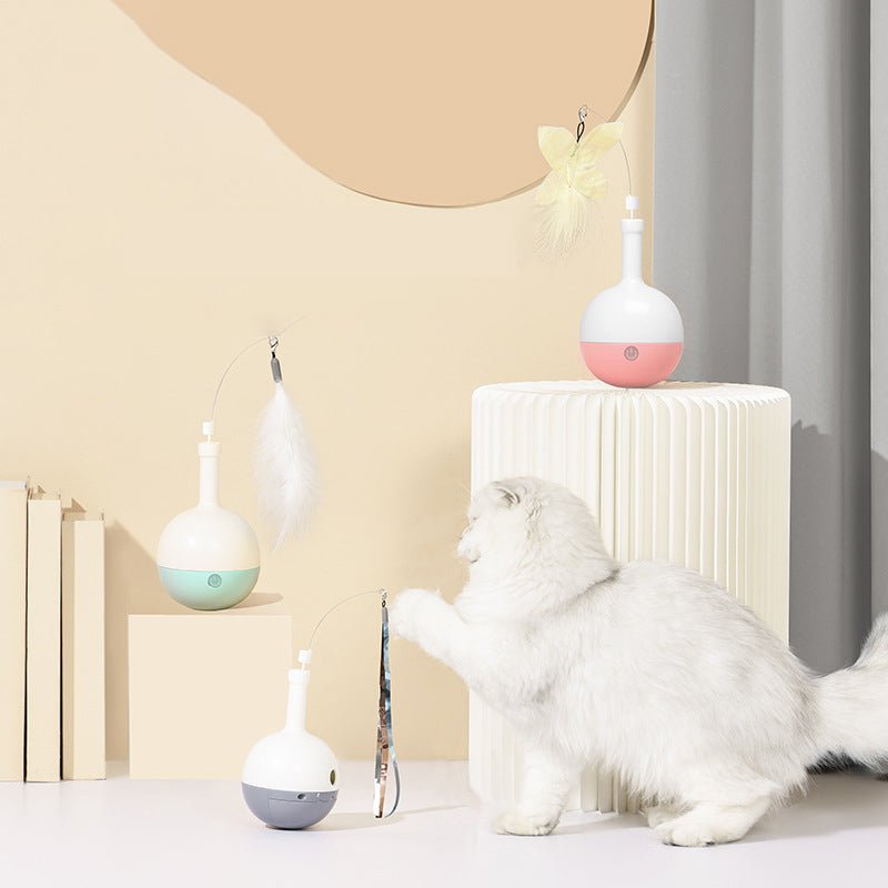 Cat Toys For Indoor Cats Ultra Quiet Interactive Cat Toy Random Moving Auto Matic Cat Feather Toy For Bored Cats Auto Timer Off Rechargeable Smart Cat Toys | Luxury Home Accessories | Heulog Glow