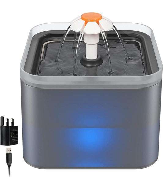 Cat Water Fountain with LED Light and Activated Carbon Filter, 2L | Luxury Home Accessories | Heulog Glow