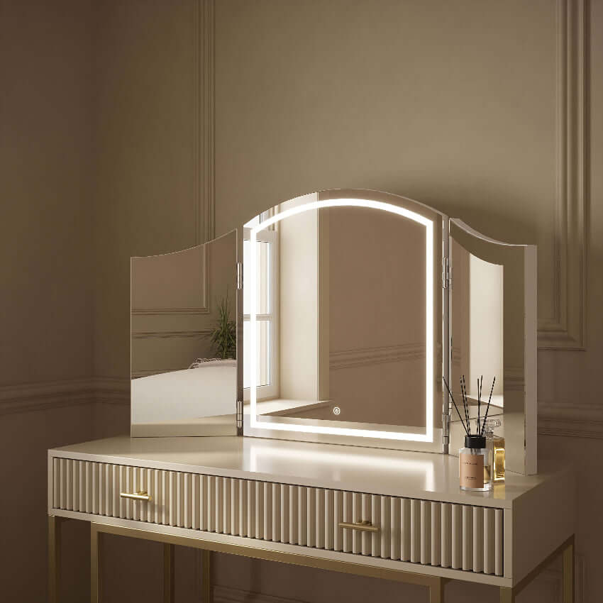 Cate Triple Dressing Table Mirror | Luxury Home Accessories | Heulog Glow