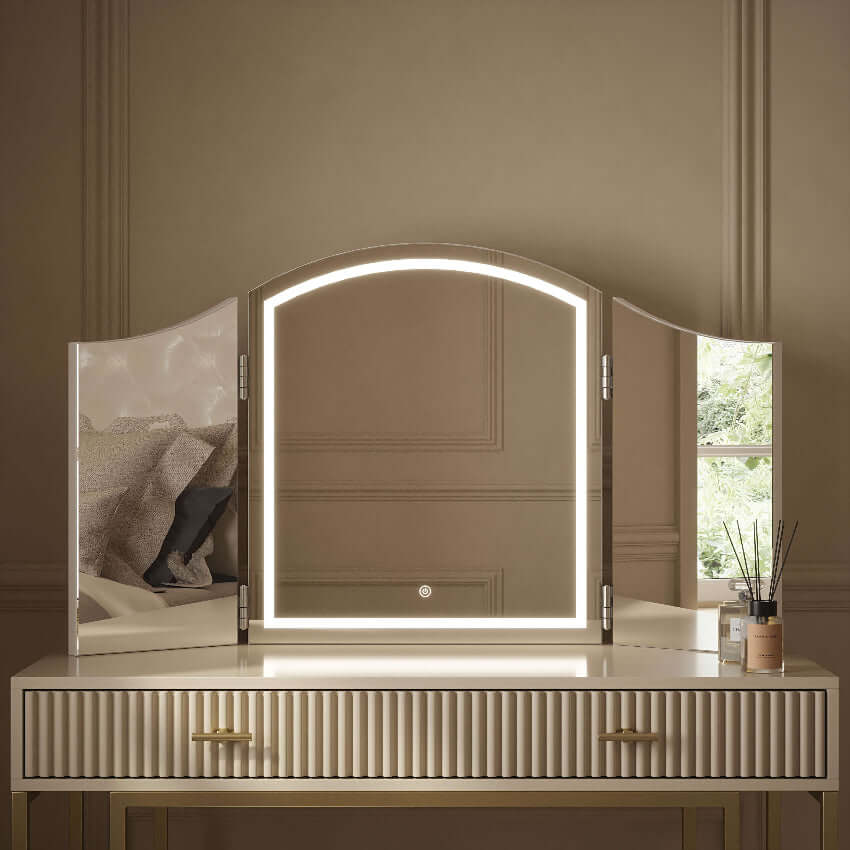 Cate Triple Dressing Table Mirror | Luxury Home Accessories | Heulog Glow
