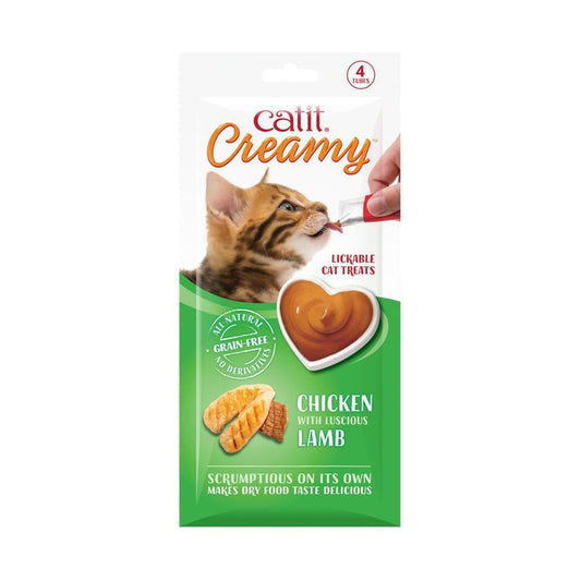 Catit Creamy Treats Chicken & Lamb 4 x 10g | Luxury Home Accessories | Heulog Glow