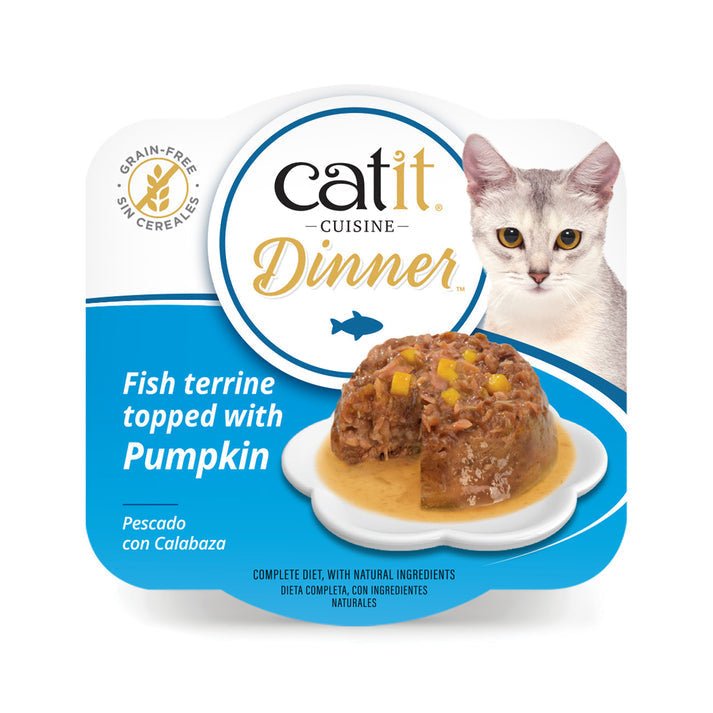 Catit Fish Dinner with Pumpkin 6x75g | Luxury Home Accessories | Heulog Glow