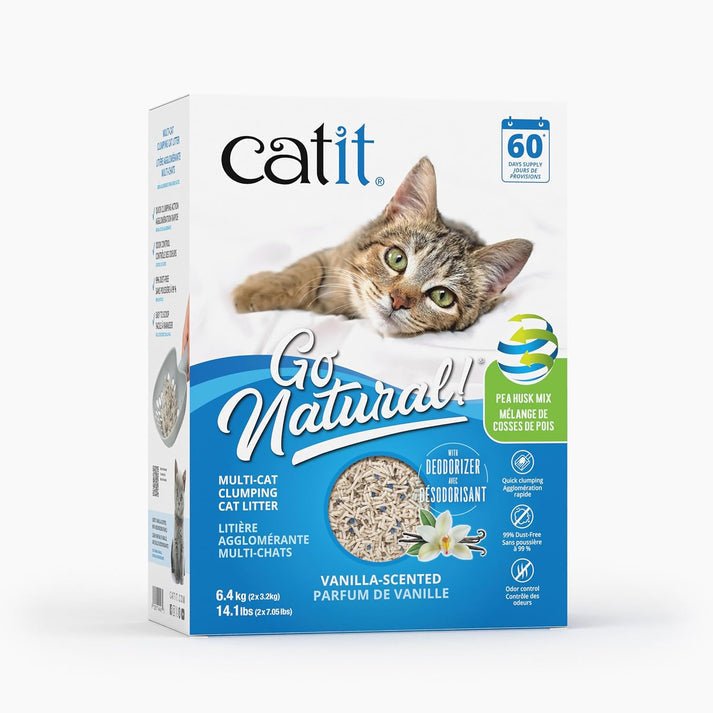 Catit Go Natural Pea Husk Litter Mix Vanilla 6.4kg | Luxury Home Accessories | Heulog Glow