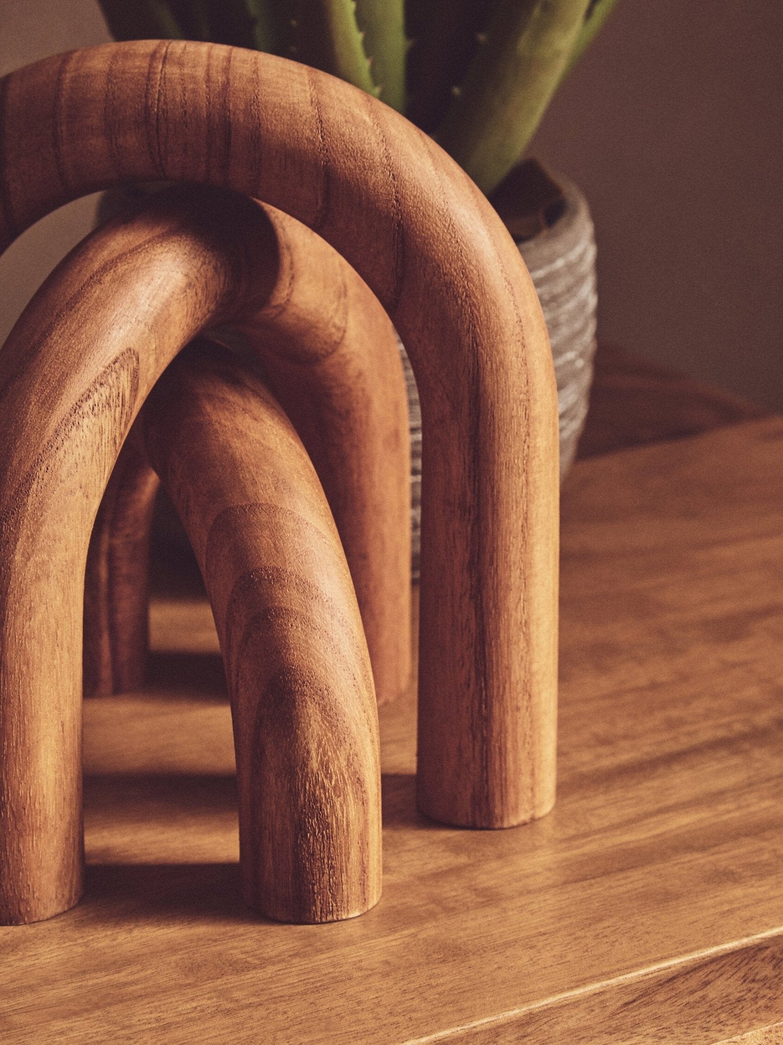 Cato Natural Wood Arch Sculpture | Luxury Home Accessories | Heulog Glow