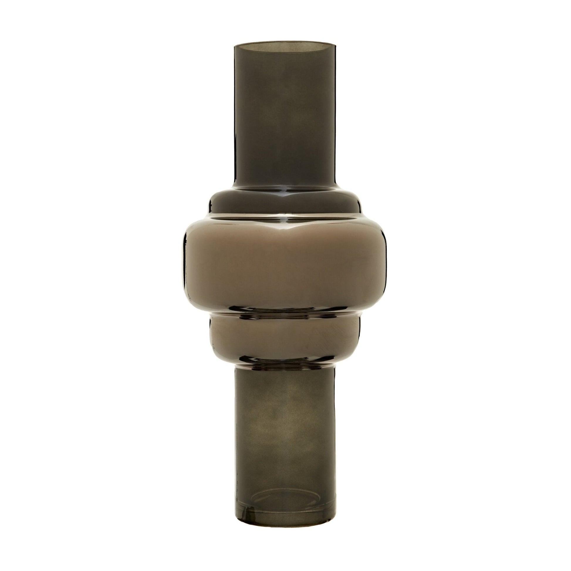 Cayden Large Smoked Black And Silver Vase | Luxury Home Accessories | Heulog Glow