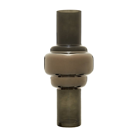 Cayden Large Smoked Black And Silver Vase | Luxury Home Accessories | Heulog Glow