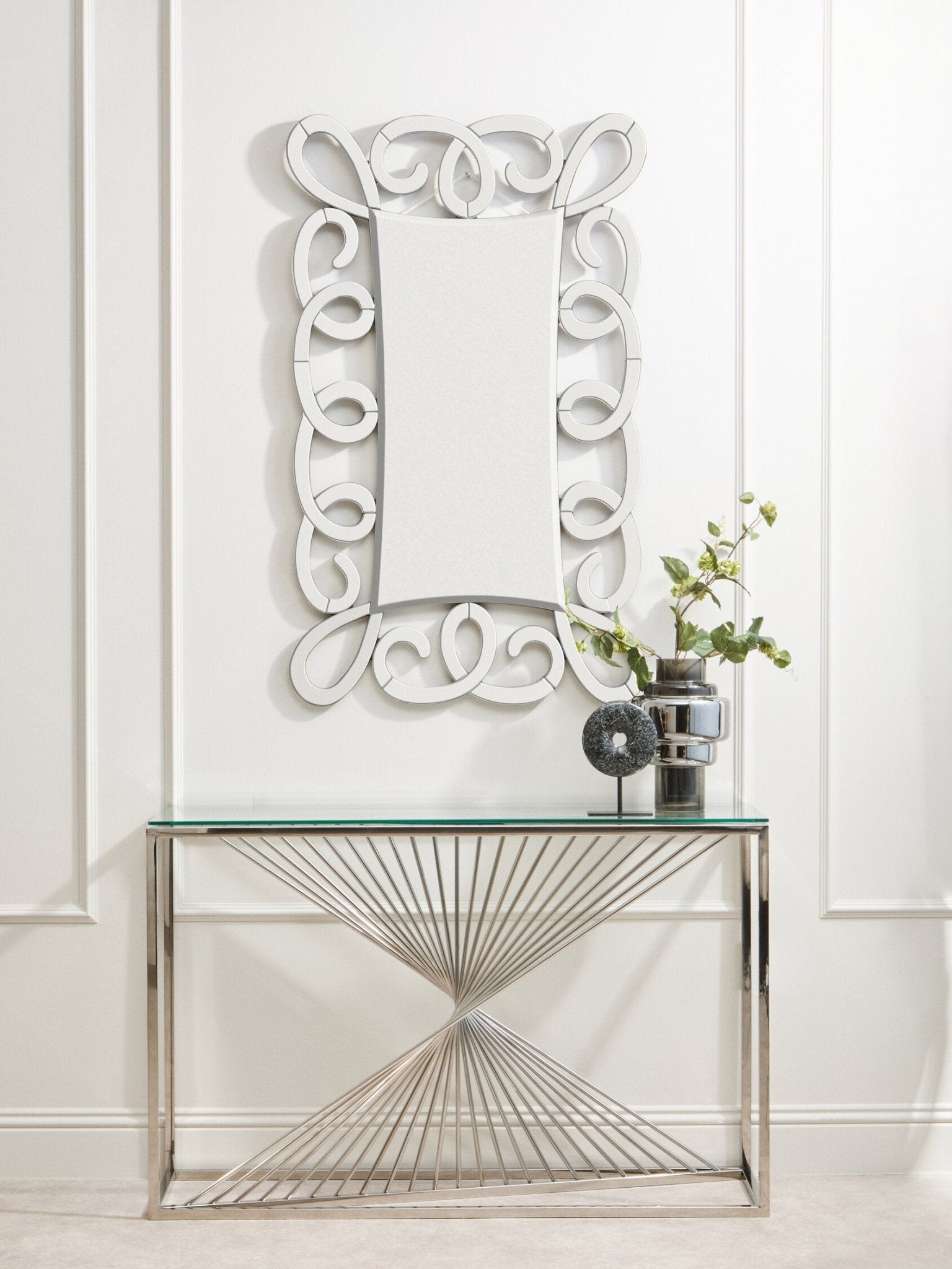 Cayden Small Smoked Black And Silver Vase | Luxury Home Accessories | Heulog Glow