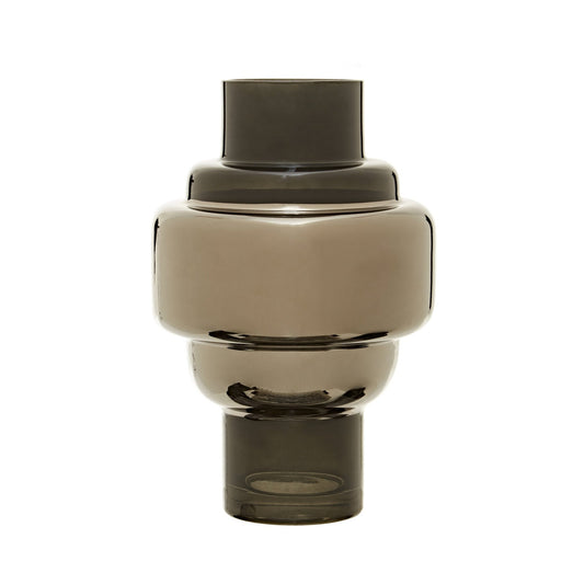 Cayden Small Smoked Black And Silver Vase | Luxury Home Accessories | Heulog Glow