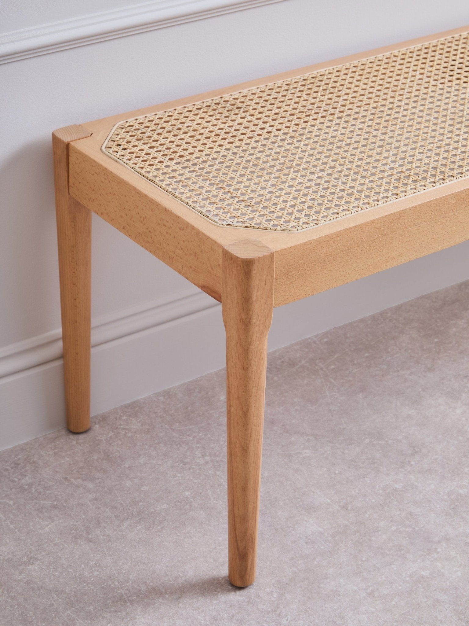Cebu Natural Cane and Beech Wood Bench | Luxury Home Accessories | Heulog Glow