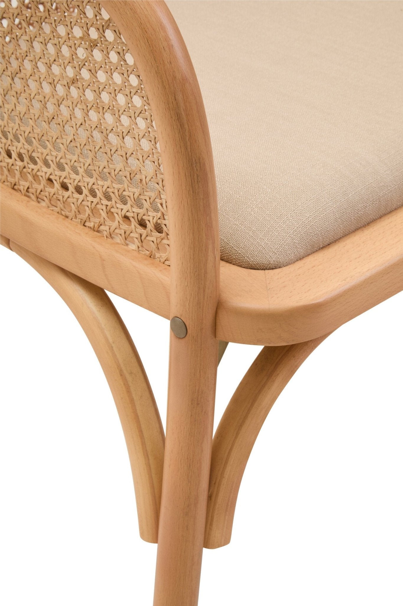 Cebu Natural Cane and Beech Wood Bench with Backrest | Luxury Home Accessories | Heulog Glow