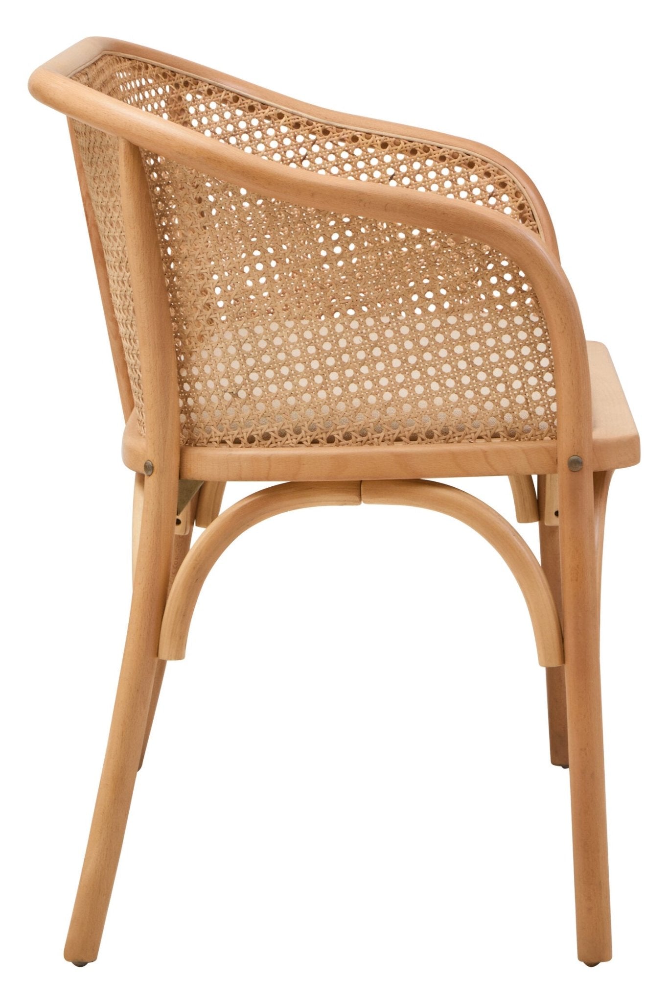 Cebu Natural Cane and Beech Wood Bench with Backrest | Luxury Home Accessories | Heulog Glow