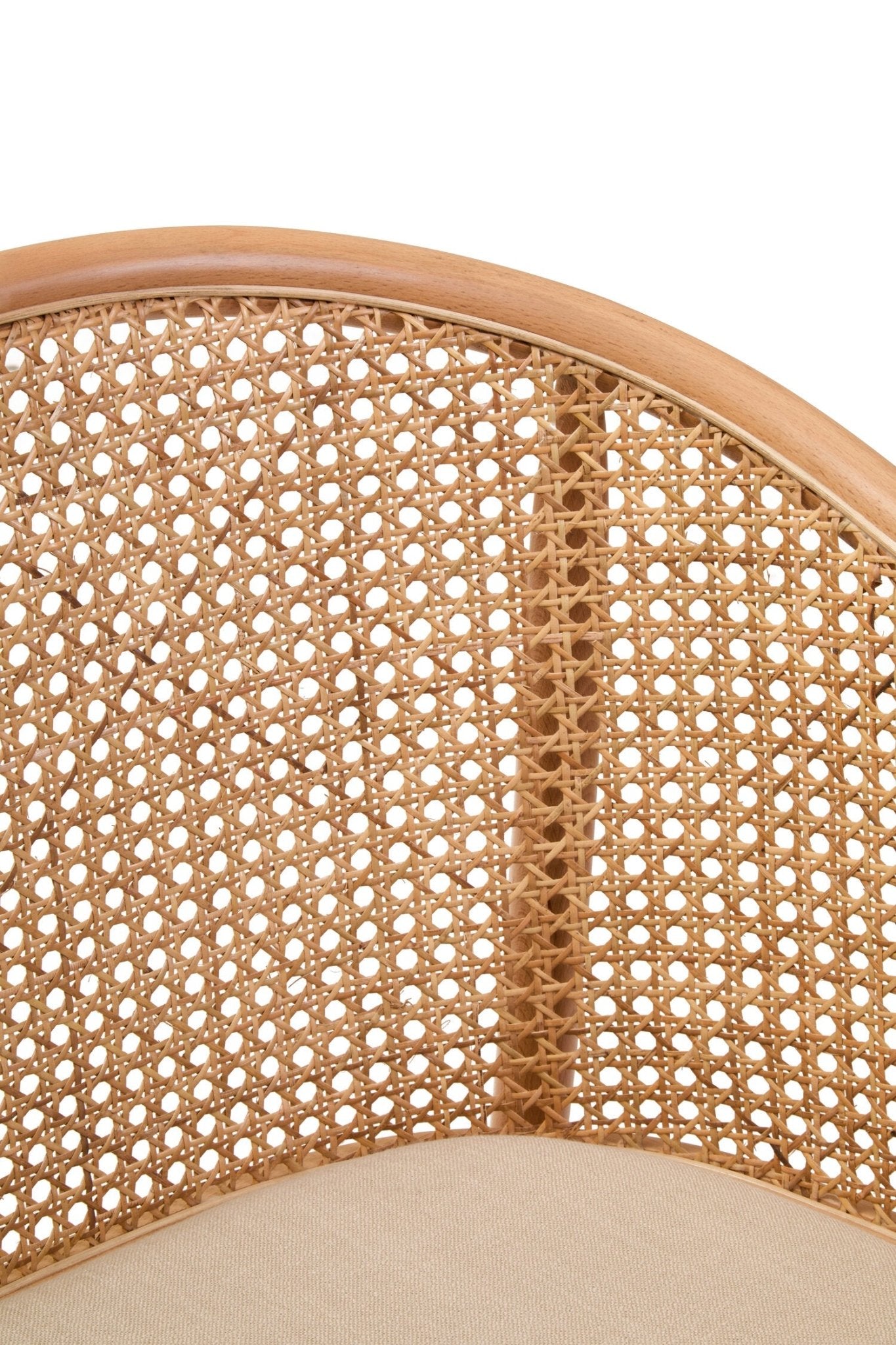 Cebu Natural Cane and Beech Wood Bench with Backrest | Luxury Home Accessories | Heulog Glow