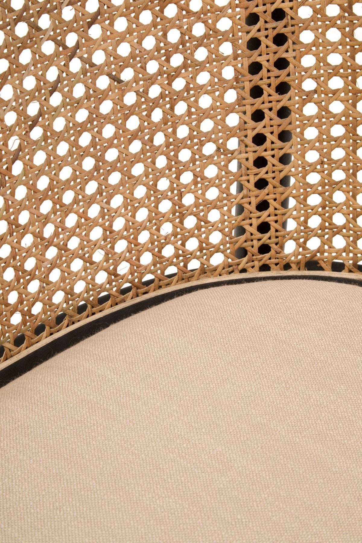 Cebu Natural Cane Bench with Black Beech Wood Frame | Luxury Home Accessories | Heulog Glow