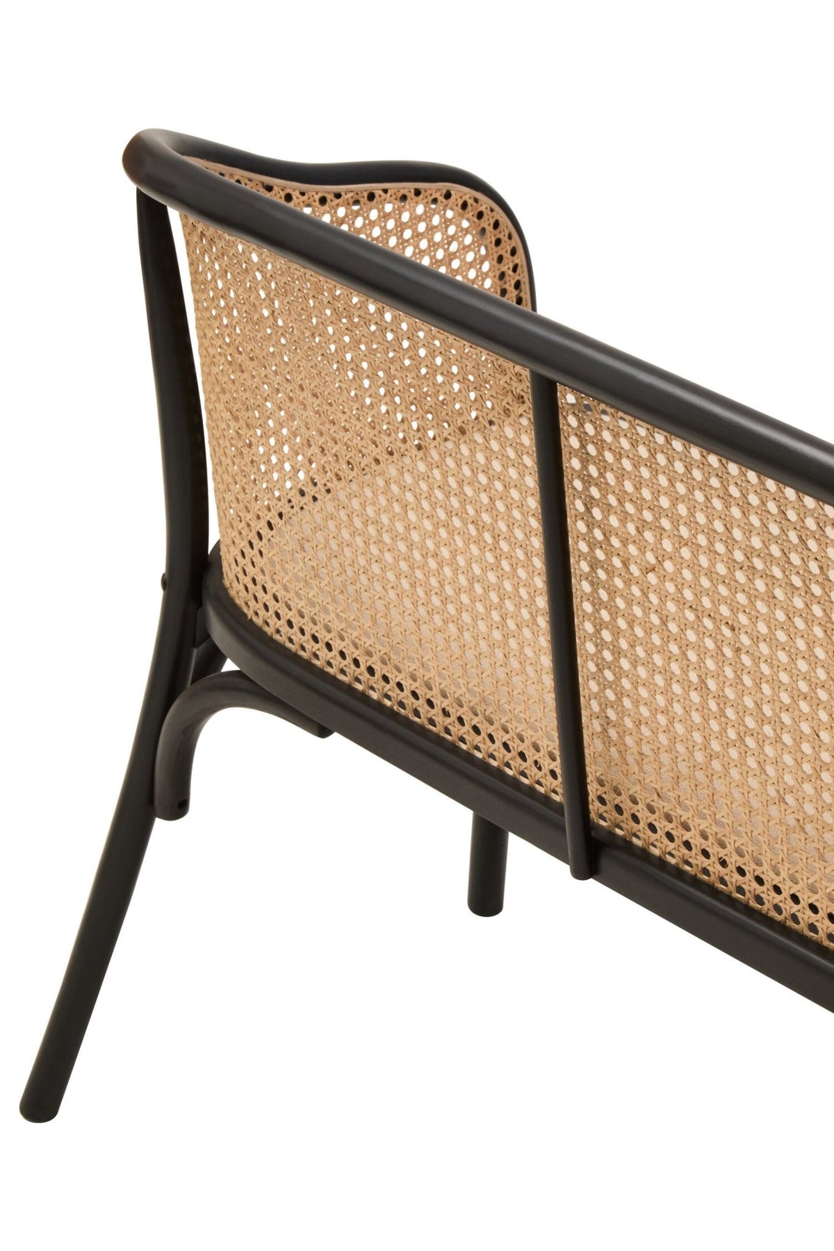 Cebu Natural Cane Bench with Black Beech Wood Frame | Luxury Home Accessories | Heulog Glow