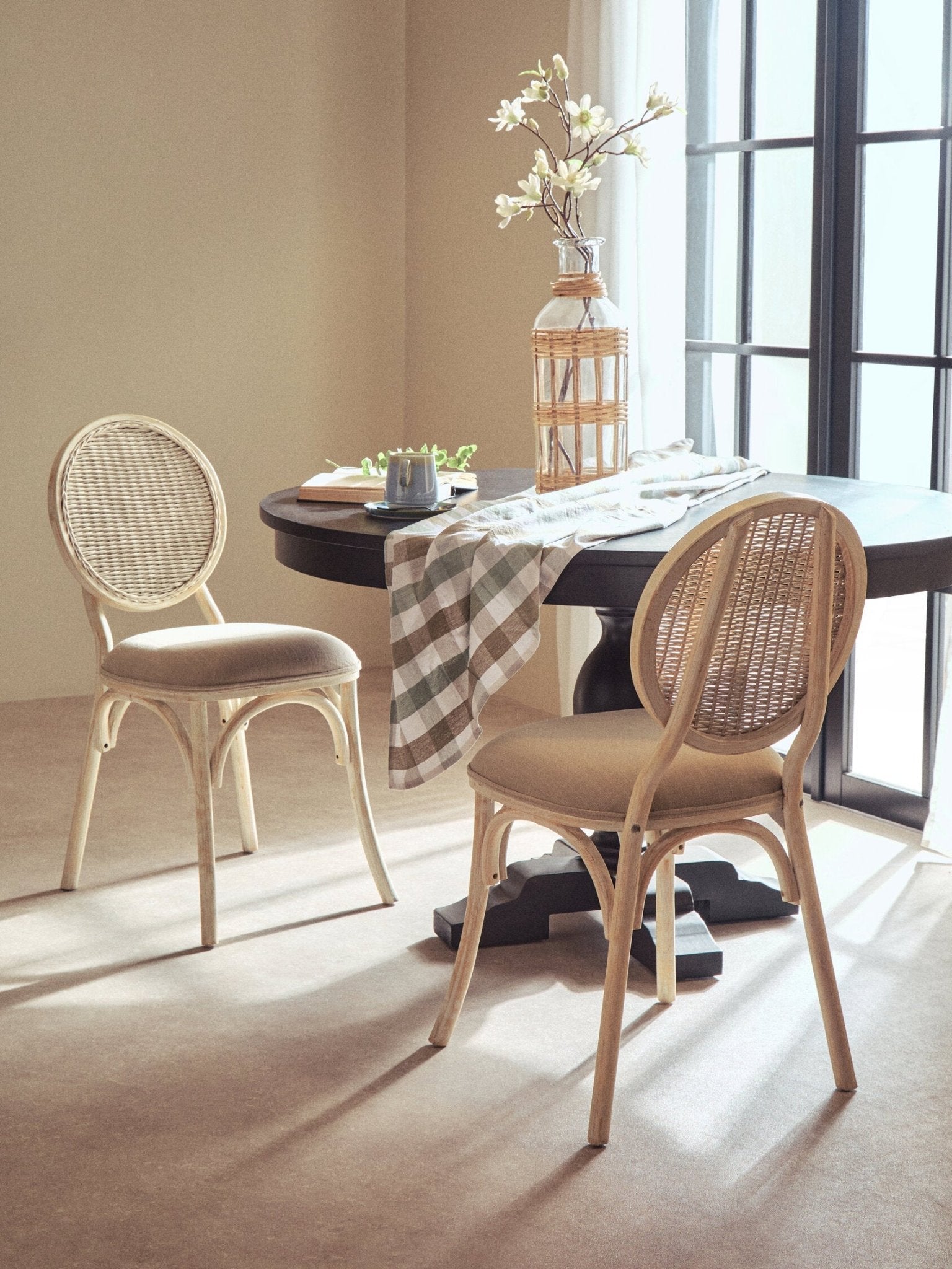 Cebu White Wash Elm Wood Dining Chair | Luxury Home Accessories | Heulog Glow