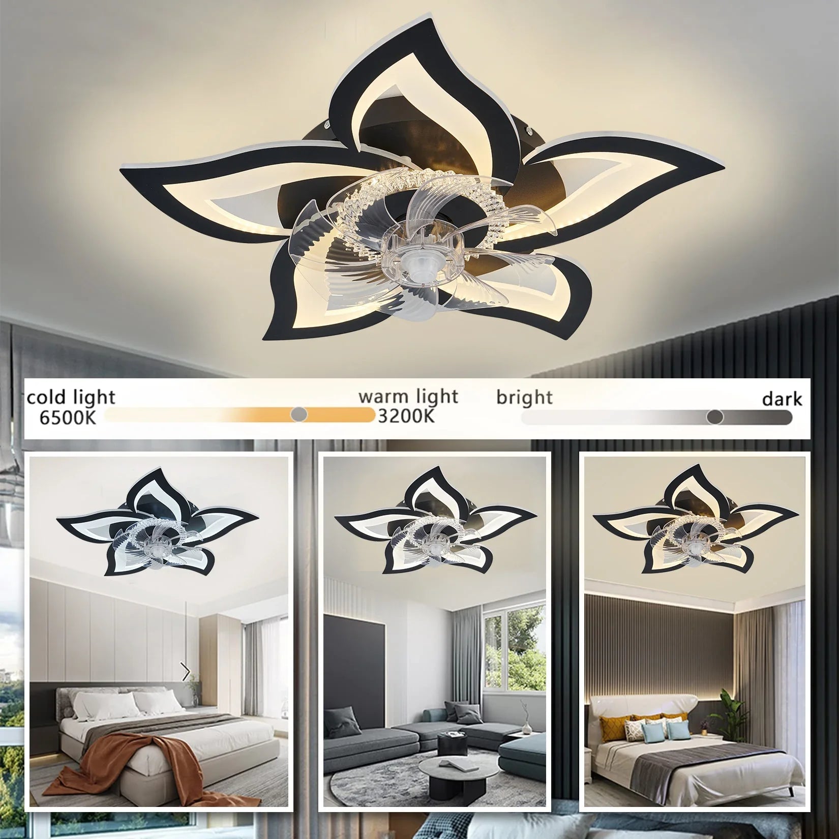 Ceiling Fans With Lights Smart Switch Modern Led Ceiling Fan Lamp | Luxury Home Accessories | Heulog Glow