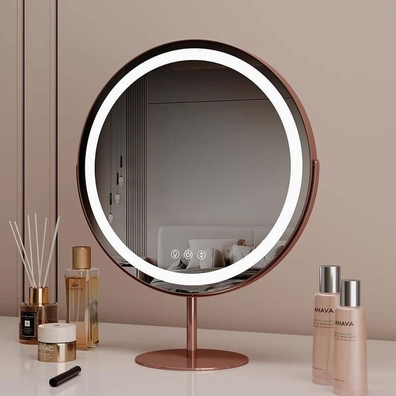 Celeste LED Vanity Mirror Rose Gold | Luxury Home Accessories | Heulog Glow